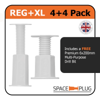 SPACE-PLUG 4 REG + 4 XL WHITE
