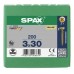 SPAX POZI FLAT CSK YELLOX COATED 3.0 X 30MM 200 PCS
