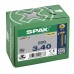 SPAX POZI FLAT CSK YELLOX COATED 3.0 X 40MM 200 PCS