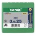 SPAX SCREW 3.5X25MM FLAT CSK STEEL YELLOX X RECESS Z2 4CUT 200PK