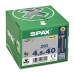 SPAX SCREW 4.5X40MM FLAT CSK STEEL YELLOX X RECESS Z2 4CUT 200PK
