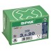 SPAX SCREW 3.5X20MM FLAT CSK STEEL WIROX T-STAR+ T20 4CUT 200PK
